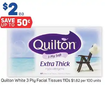 Foodland Quilton White 3 Ply Facial Tissues offer