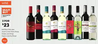 Foodland Wolf Blass Red Label Jacob's Creek Classic Range offer