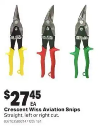 Mitre 10 Crescent Wiss Aviation Snips offer