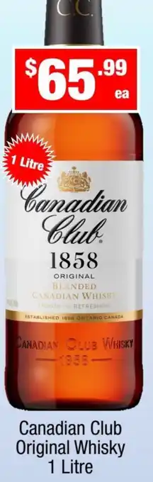 Liquor Stax Canadian Club Original Whisky 1 Litre offer