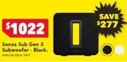 Harvey Norman Sonos Sub Gen 3 Subwoofer - Black offer