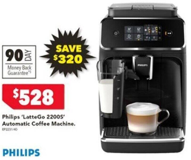 Philips 'LatteGo 2200S' Automatic Coffee Machine offer at Harvey Norman