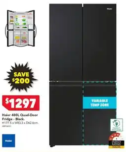 Harvey Norman Haier 480L Quad-Door Fridge - Black offer