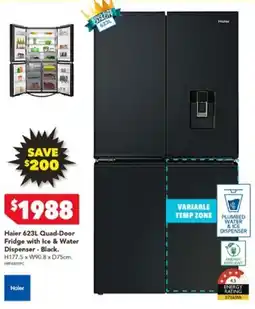 Harvey Norman Haier 623L Quad-Door Fridge with Ice & Water Dispenser - Black offer