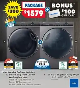 Harvey Norman Haier Laundry Package offer