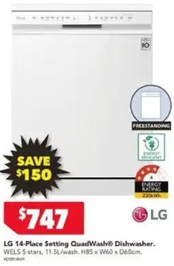 LG 14-Place Setting QuadWash Dishwasher