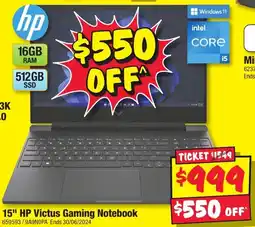 JB Hi-Fi 15" HP Victus Gaming Notebook offer