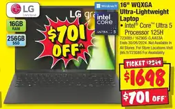 JB Hi-Fi 16" WQXGA Ultra-Lightweight Laptop offer