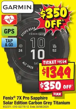 JB Hi-Fi Fenix 7X Pro Sapphire Solar Edition Carbon Grey Titanium offer