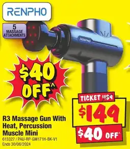 JB Hi-Fi R3 Massage Gun With Heat, Percussion Muscle Mini offer