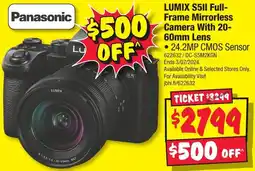 JB Hi-Fi LUMIX S5II Full- Frame Mirrorless Camera With 20- 60mm Lens offer
