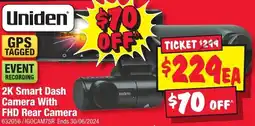JB Hi-Fi 2K Smart Dash Camera With FHD Rear Camera offer