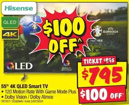 JB Hi-Fi 55" 4K QLED Smart TV offer