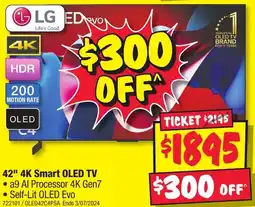 JB Hi-Fi 42" 4K Smart OLED TV offer