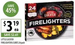 Supabarn LITTLE LUCIFER FIRELIGHTERS CUBES 24 pack offer