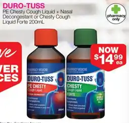 Priceline PE Chesty Cough Liquid + Nasal Decongestant or Chesty Cough Liquid Forte 200mL offer