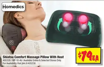 JB Hi-Fi Shiatsu Comfort Massage Pillow With Heat offer