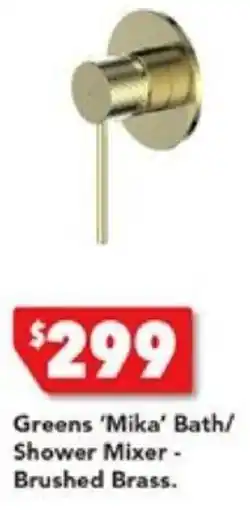 Harvey Norman Greens 'Mika' Bath/ Shower Mixer - Brushed Brass offer