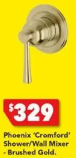 Phoenix 'Cromford' Shower/Wall Mixer - Brushed Gold