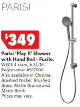 Harvey Norman Parisi 'Play II' Shower with Hand Rail - Fucile offer
