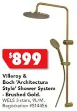 Harvey Norman Villeroy & Boch 'Architectura Style' Shower System - Brushed Gold offer