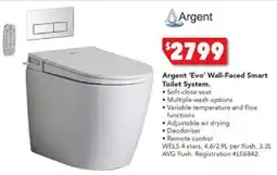 Harvey Norman Argent 'Evo' Wall-Faced Smart Toilet System offer