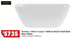 Harvey Norman Victoria + Albert 'Lussari' 1600mm Back-To-Wall Bath - Gloss White offer