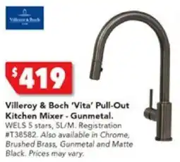 Harvey Norman Villeroy & Boch 'Vita' Pull-Out Kitchen Mixer - Gunmetal offer
