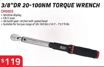 Burson Auto Parts 3/8"DR 20-100NM TORQUE WRENCH offer