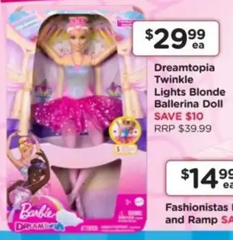 Toyworld Dreamtopia Twinkle Lights Blonde Ballerina Doll offer