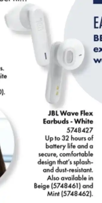 The Good Guys JBL Wave Flex Earbuds - White offer