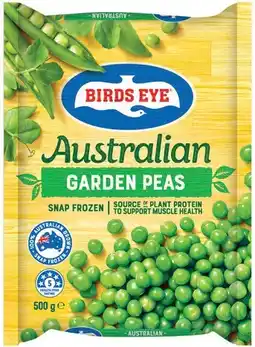 IGA Birds Eye Snap Frozen Garden Peas, Sliced Green Beans or Corn Kernels 500g offer