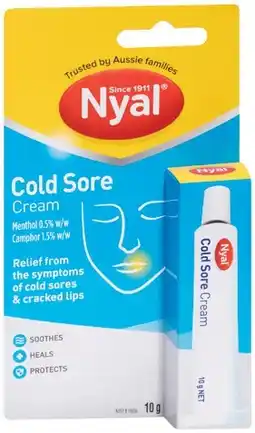 IGA Nyal Cold Sore Cream 10g offer