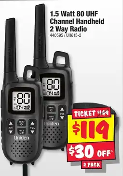 1.5 Watt 80 UHF Channel Handheld 2 Way Radio