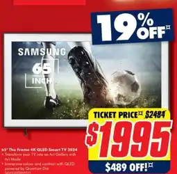 The Good Guys 65" The Frame 4K QLED Smart TV 2024 offer