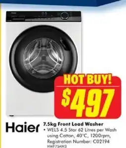 The Good Guys Haier 7.5kg Front Load Washer offer