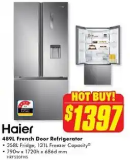 The Good Guys Haier 489L French Door Refrigerator offer