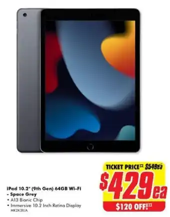 The Good Guys iPad 10.2" (9th Gen) 64GB Wi-Fi offer