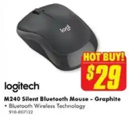 The Good Guys logitech M240 Silent Bluetooth Mouse - Graphite offer