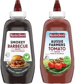 MasterFoods Aussie Farmers Tomato or Smokey Barbecue Sauce 500mL