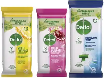 Coles Dettol Multipurpose Disinfectant Wipes 110 Pack offer