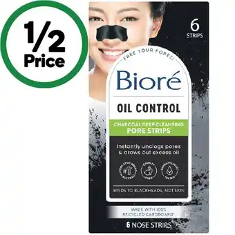 Woolworths Biore Deep Cleansing Charcoal Pore Strips Pk 6 offer