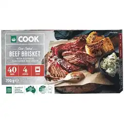 Woolworths Woolworths COOK Slow Cooked Beef Brisket with BBQ Sauce 700g offer