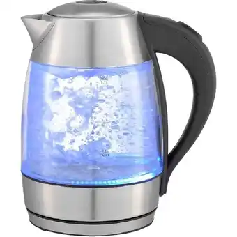 Woolworths Kitchen Couture Cool Touch Slimline Stainless LED Glass Kettle offer