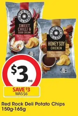Coles Red Rock Deli Potato Chips 150g-165g offer