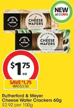 Coles Rutherford & Meyer Cheese Wafer Crackers 60g offer