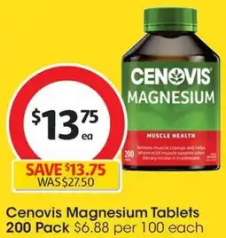 Coles Cenovis Magnesium Tablets 200 Pack offer