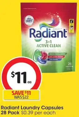 Coles Radiant Laundry Capsules 28 Pack offer
