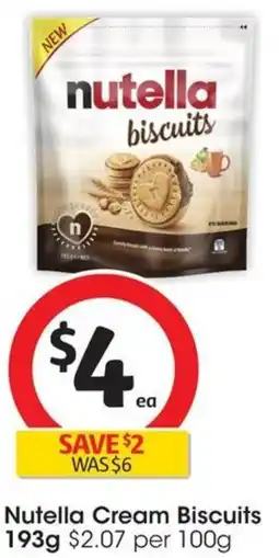 Coles Nutella Cream Biscuits 193g offer