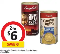 Coles Campbell's Country Ladle or Chunky Soup 495g-505g offer